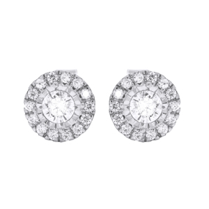 ต่างหูเม็ดเดี่ยวเพชรโมอิสฮาโลเจนแบบกลม0.50Ct เก๋ไก๋ทันสมัยสีทองขาว14K ใส่ได้ทั้งชายและหญิงขายส่งสไตล์อัญมณีชาติพันธุ์ keeva - Product Image 2