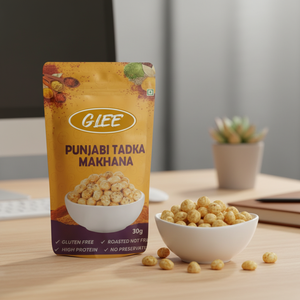 Glee Impex Sabor Picante Punjabi Tadka Makhana (Nueces de Zorro) Tostadas 30g Saludables Sin Gluten Bolsa Semirrígida - Product Image 2