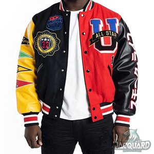 Veste universitaire de baseball surdimensionnée pour hommes, logo personnalisé, écusson chenille, broderie 3D, streetwear, vestes d'hiver hip-hop de grande taille - Product Image 3