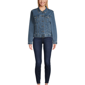 Ropa de Exterior Informal para Mujer, Chaqueta Vaquera Rasgada de Color Liso, Abrigo Recortado Informal, Transpirable, Otoño - Product Image 5