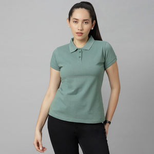 เสื้อโปโลผู้หญิงสำหรับตีกอล์ฟ แขนสั้น ทรงเข้ารูป แห้งเร็ว ผลิตจากโพลีเอสเตอร์ผสมสแปนเด็กซ์ คุณภาพสูง รับทำโลโก้ตามสั่ง - Product Image 1