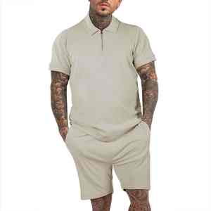 ผู้ผลิต OEM ชุดเสื้อยืดและกางเกงขาสั้นผู้ชายแบบ 2 ชิ้น ชุดลำลองฤดูร้อน รับสกรีนโลโก้ ผ้าฝ้ายระบายอากาศ - Product Image 2