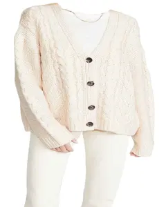 Cardigan tricoté Long, Cardigan ouvert devant, couleur unie, vente en gros, tendance femme, 2020