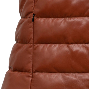 Venta al por mayor a prueba de viento acolchado de las mujeres Chaleco de invierno sin mangas abajo chaqueta de las mujeres Chaleco de cuero ropa de trabajo de cuero brillante mejor valorado - Product Image 4