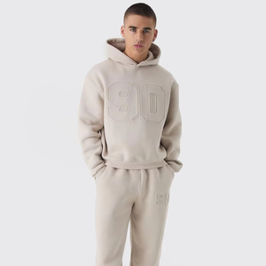 Sweat-shirts à capuche survêtements en tissu épais coton couleur de la peau ensemble de pantalons de survêtement à capuche Fratres Sports - Product Image 1