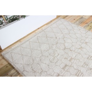 Alfombra Turca Vintage, Alfombra Grande de 5.6x8.2 pies, Alfombra de Lana Geométrica Blanca y Marrón - Product Image 5