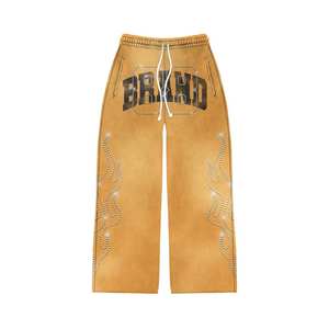 Custom Vintage Jogging Set Screen Print Acid Wash <b>Tracksuit</b> Sweat Suit Hoodie and Straight Flared Sweatpants Track Suit <b>for</b> Men - Product Image 3