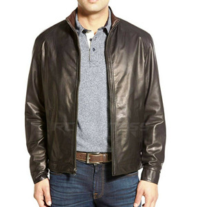 Chaqueta Cortavientos para Hombre, Talla Grande, Cuello Alto, Cuero PU, Transpirable, Resistente al Viento, Ecológica, con Patrón, para Invierno - Product Image 6