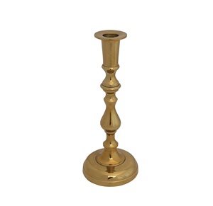 <b>Candle</b> Holder Metal Embossed Aluminum <b>Taper</b> Holder Gold for Diwali Items with Base of Bowl Diwali Gift Items - Product Image 5