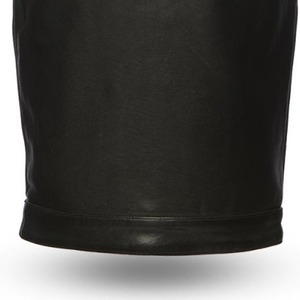 <b>Black</b> Leather Vest with Button Closure Premium Quality Fashion Winter Motorbike Cowhide Leather Vest two front pockets - Product Image 6