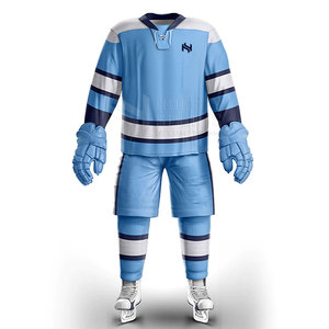 Ropa de hockey sobre hielo de diseño personalizado más vendida, conjunto de uniforme de poliéster 100%, crea tu propio conjunto - Product Image 1