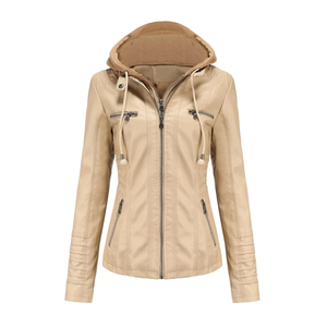 Fashion Wear Hooded Women's Jackets Genuine Leather Women Jackets And <b>Coats</b> With Custom Color And Tags Racings Jackets - Product Image 3