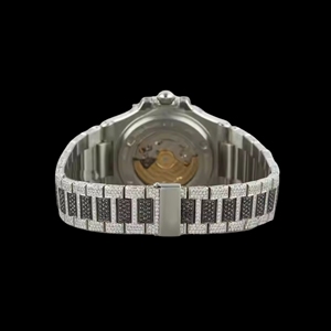 Reloj de pulsera de cristal analógico de acero inoxidable Unisex personalizado totalmente helado mejorado VVS claridad Moissanite diamante 41mm encanto deportivo - Product Image 3