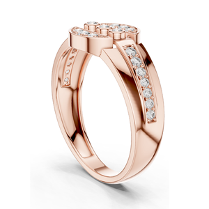 Bague pour femme à trois pierres en diamant de culture, clarté VVS-VS, 0,322 CT, disponible en or 18 carats, 14 carats, 10 carats et argent 925, rose - Product Image 4