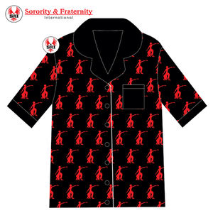 Delta Sigma Sorors Nightwear Sleeping <b>Short</b> Breathable 2 Piece Greek Customized Satin Silk <b>Women</b> Sets Ladies Outfits <b>Pyjamas</b> set - Product Image 4