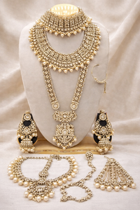 Conjunto de Collar de Novia Tradicional Étnico Chapado en Oro con Aleación, Hecho a Mano, con Aretes de Circonia, Matha Patti para Bodas, Compromisos y Fiestas - Product Image 4