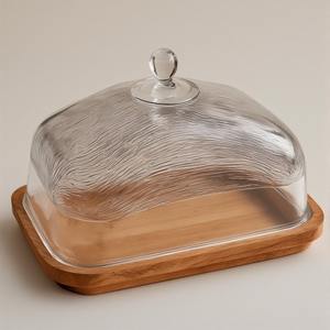 Cúpula de pastel decorativa con base de madera pulida y cubierta de vidrio transparente Artesanal hecho a mano diseñado para interiores elegantes - Product Image 2