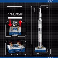 846 pièces brique aérospatiale Exploration vaisseau spatial projet créatif jouet éducatif nouveau bricolage Nasa Apollo Saturn V blocs de construction enfants