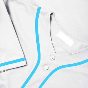 High Quality Button Softball <b>Tank</b> <b>Top</b> <b>White</b> Short Sleeve Baseball Jersey Breathable Sportswear Name Number Printing Sublimation - Product Image 2