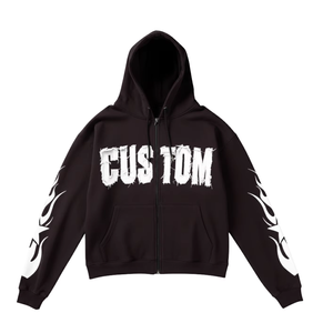 Sudadera con Capucha Extra Grande 100% Algodón para Hombre, 420 GSM, Gruesa, Transpirable, Personalizada con Apliques Bordados Desgastados - Product Image 6