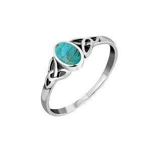 Anillo de Nudo de Turquesa Azul Natural de Moda, Plata de Ley 925, Joyería Bohemia Navajo, Piedra Preciosa Hecha a Mano, Anillo de Compromiso y Boda - Product Image 1