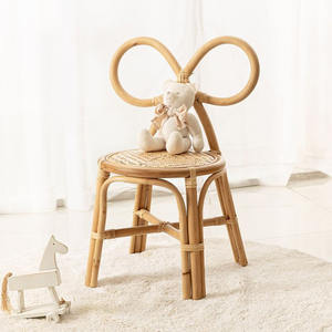 Hot Selling Bow Shaped <b>Rattan</b> Kids <b>Chair</b> for Nursery Playroom Wicker Seat Natural Lightweight Baby Best Price from Vietnam - Product Image 5