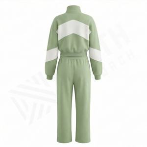 Ensemble de survêtement élégant pour femmes, poids lourd, logo personnalisé, deux pièces, survêtement surdimensionné, prix de gros, tenue de sport tendance - Product Image 2