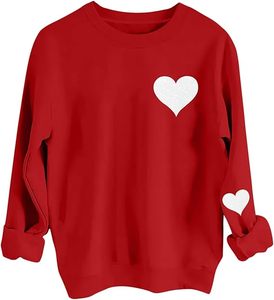 Camiseta de Mujer para el Día de San Valentín con Estampado de Corazón de Caramelo, Estilo Urbano, Tinte Liso, Informal - Product Image 4