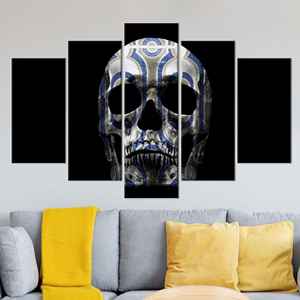 Décoration murale moderne abstraite Crâne humain - Tableau imprimé sur toile, lot de 5 pièces : Gallery Wrap - Product Image 1