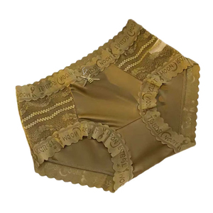 Slip Sexy in Raso Semi-Trasparente con Pizzo, Vita Media-Bassa, Motivo Floreale, Stile Quotidiano, Decorazione con Fiocco, Taglia 4XL Personalizzabile - Product Image 3