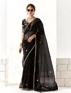 Saree en tissu tendance doux et léger de qualité supérieure avec dentelle et chemisier de travail à broderie lourde parfait pour toutes les occasions - Product Image 6