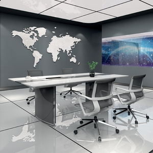 Commercial Modular Wood Veneer <b>Office</b> Conference <b>Table</b> Modern Minimalist 4 6 8 Seater Meeting <b>Table</b> For Business Schools Hotels - Product Image 2