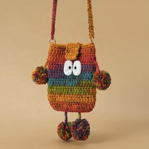 Handmade Parent-Child Crossbody Bag Small Monster Crochet Phone Bag for Easter TikTok Internet Celebrity Style Artificial Design - Product Image 5