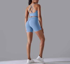 Factory Direct 2pcs Women Gym Suit Seamless Quick Dry High Quality Athletic Wear Custom Logo Yoga Sports <b>Bra</b> Legging Workout Set - Product Image 2