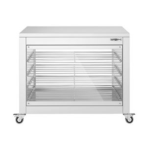 Commercial Heated Display Cabinet - Front <b>glass</b> Sliding Doors & <b>glass</b> rear panel - 4-<b>Shelf</b> - 2kW - 1098x480x840mm - Product Image 4