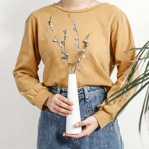Vase à <span class=keywords><strong>fleurs</strong></span> minimaliste en céramique blanche pour table, bureau et <span class=keywords><strong>fleurs</strong></span> <span class=keywords><strong>séchées</strong></span> - Product Image 3