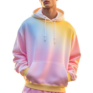 Sudadera con Capucha para Hombre, Nueva Moda, Cómoda, 100% Algodón, Degradado Colorido, Estilo Casual, Holgada, para Correr - Product Image 3