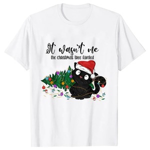 เสื้อยืดลายกราฟิกของผู้หญิงผ้าคอตตอน/ใยไผ่เสื้อยืดพิมพ์ลายคริสต์มาสสำหรับฤดูร้อนไซส์ XL - Product Image 4
