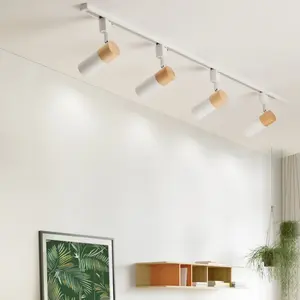 Lámpara de Riel LED Moderna MarthaTimber, Base GU10, Cuerpo de Aluminio y PC, con Instalación Magnética para Oficina, 220V/48V - Product Image 1