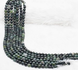 Wholesale Anshul Impex Natural Moss Agate 8mm Premium Round Healing Crystal Beads Pure Gemstones for Jewelry Making Meditation - Product Image 2