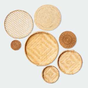 ชุดตะกร้าสานทรงกลมติดผนัง7ใบออกแบบให้มีความตัดกัน - Product Image 3