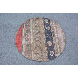 Alfombra turca vintage clásica de 9x12, área grande, diseño de retazos azul y rojo, Material de lana, látex, pasillo rectangular de 3,1x3,1 pies para habitaciones - Product Image 3