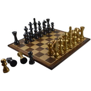 Metal <b>Wood</b> Design <b>Chess</b> <b>Set</b> With Shiny Finishing and Colored Silver Black Combo Decor Mind Game Wooden <b>Chess</b> Game - Product Image 3