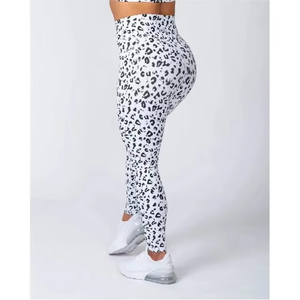 Mallas con logotipo personalizado sin costuras para mujer ropa deportiva informal nueva oferta LICRA/poliéster mallas con sublimación para mujer cintura con logotipo - Product Image 2