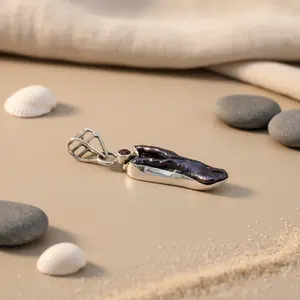 Collar de Plata 925 para Mujer con Colgante de Perla Negra y Granate, Chapado en Rodio, Estilo Religioso, Piedra Principal de Diamante, Regalo Perfecto, India - Product Image 2