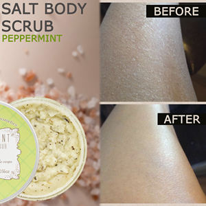 Exfoliante Corporal con Vitamina E y Sal Marina, Marca Privada para el Cuidado de la Piel Seca, Exfoliante Corporal Refrescante de Sal de Menta Hecho a Mano - Product Image 3