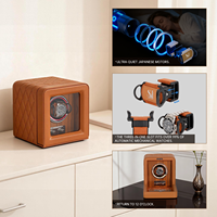 Boîtier remontoir automatique individuel Sunyung en similicuir suédé, forme rectangulaire, haute esthétique pour l'affichage et le remontage des montres