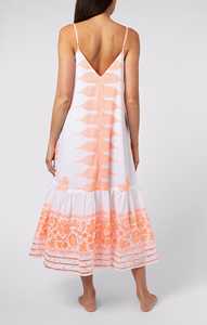 Robe d'été à imprimé floral personnalisée, col en V, slip spaghetti, motif coloré, dos nu, ligne A, robes longues pour femmes - Product Image 4