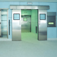 Porte coulissante automatique hermétique sans contact, conforme aux normes GMP, surface finie, prévention des incendies, pour hôpital, salle d'opération, atelier