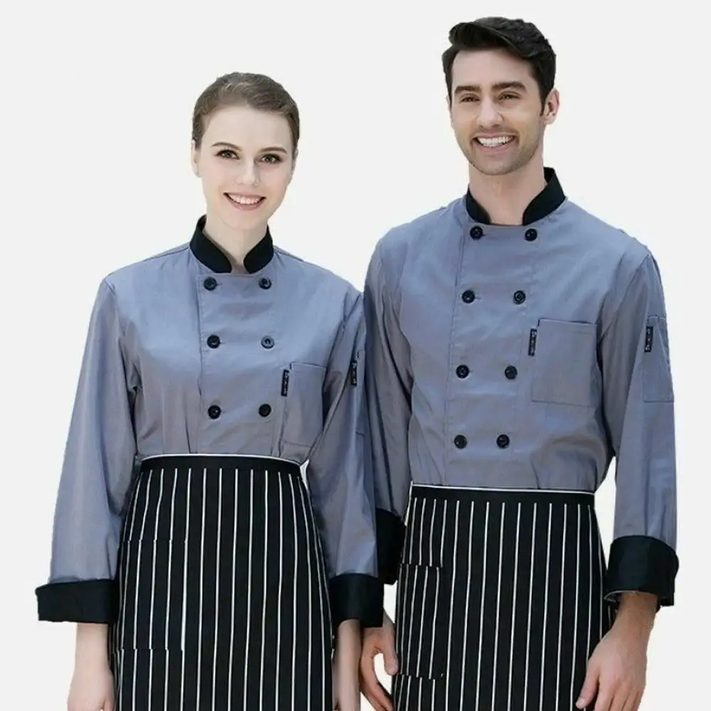 Yeni stil moda tasarım şef üniforma Unisex yüksek kaliteli şef mutfak üniforma restoran şef üniforma